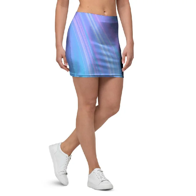 Holographic Print Mini Skirt