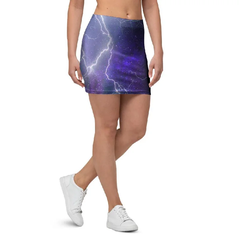 Lightning Aurora Galaxy Space Mini Skirt