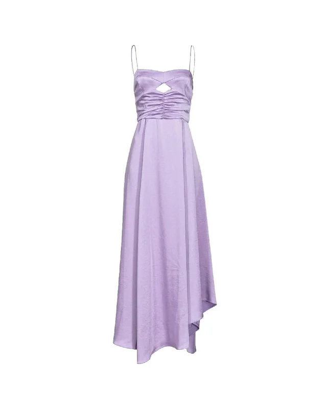 PINKO  Love Birds Dress Lilac Silk Satin Cocktail Dress