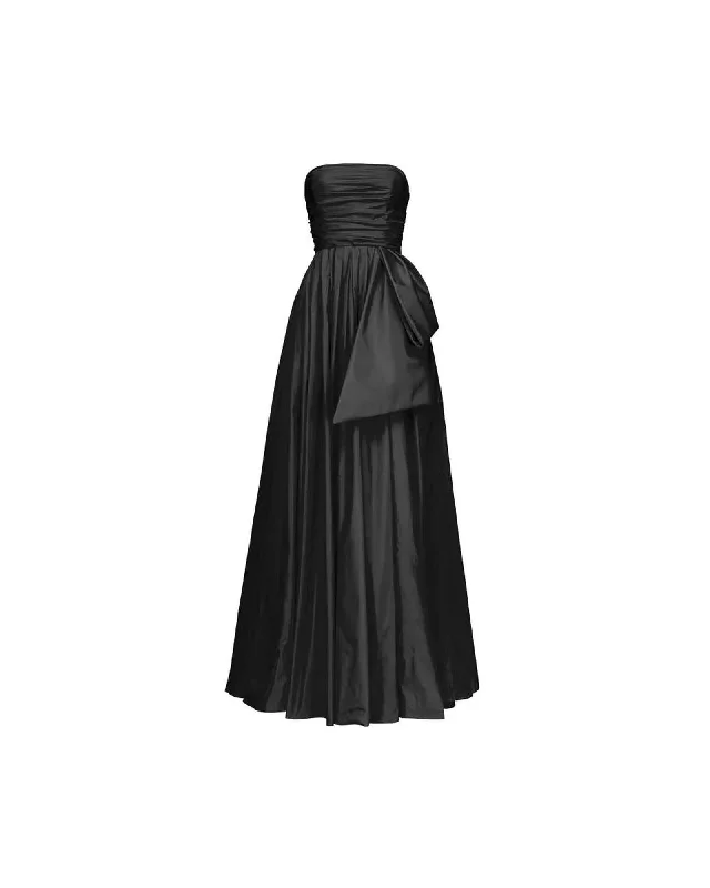 PINKO  Love Me Tender Strapless Silk Gown Black