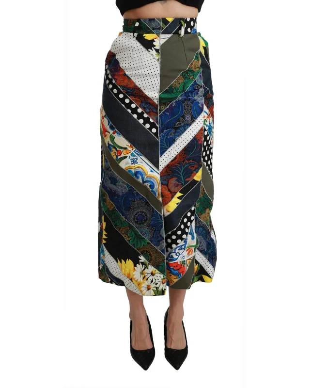 Dolce & Gabbana Geometric High Waist Maxi Skirt