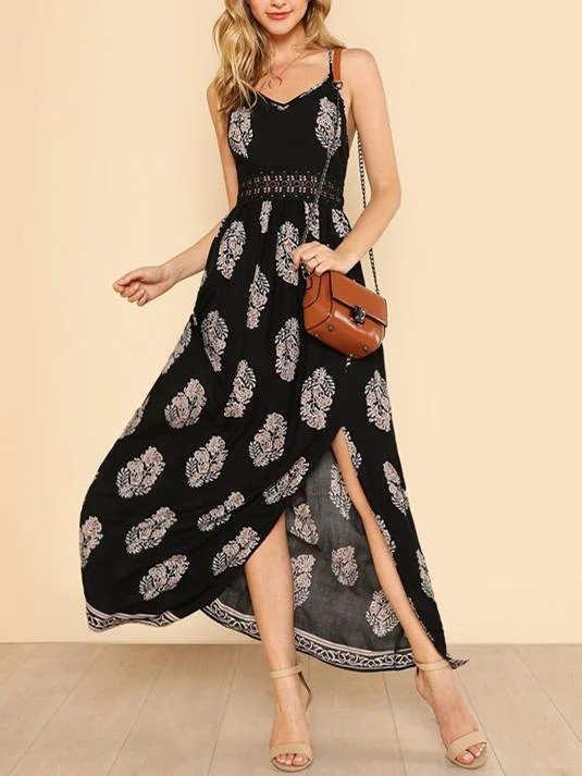 Long Sexy Bohemia Printed Hollow Dresses