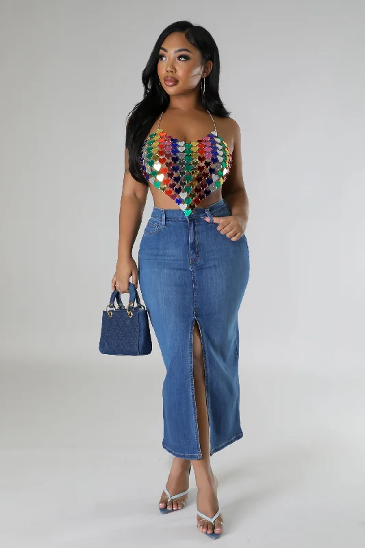 15 Minutes Of Fame Denim Skirt