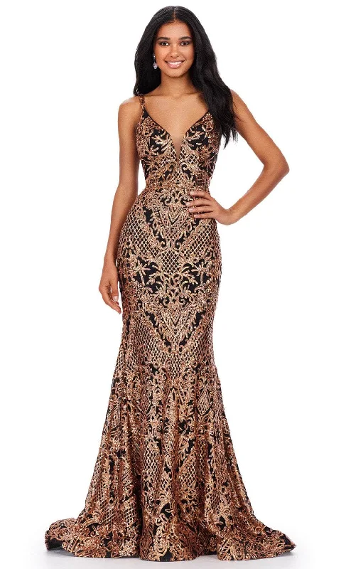 Ashley Lauren 11466 - Spaghetti Strap Sequin Prom Dress