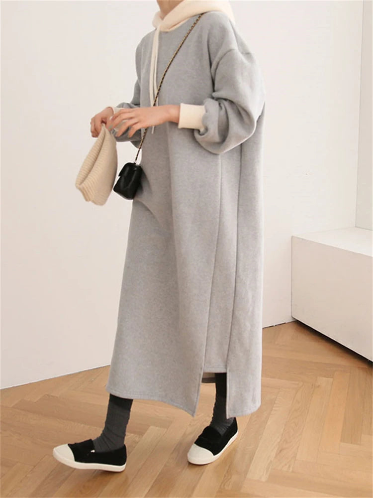 Women's Knitted Sweater Dress Oversized Turtleneck